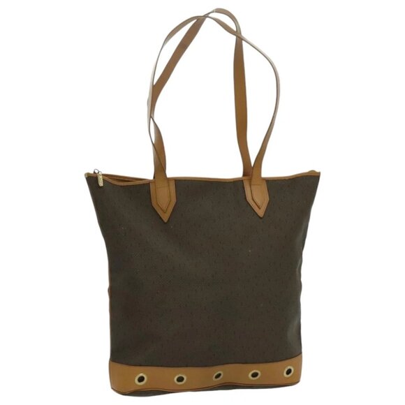 SAINT LAURENT Tote Bag Canvas Gold Brown Auth 95163 - Picture 2 of 15